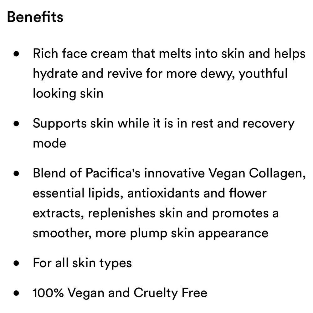 $17❤️🔥 LAST 1! Pacifica Vegan Collagen Overnight Recovery Cream Moisturizer - Picture 5 of 7
